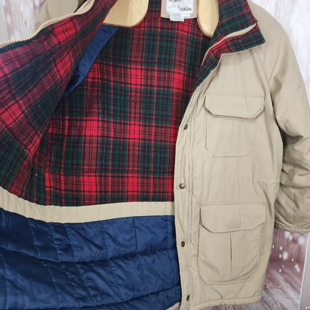 vintage men's The Pointer By Grais Heavy Coat blanket lined full zip jacket L